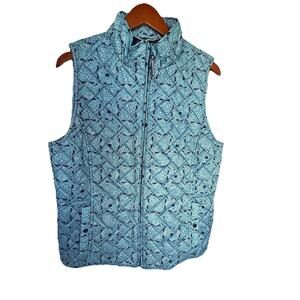 Talbots Women's Blue Quilted Puffer‎ Vest Size XS Packable Golf Lightweight $139